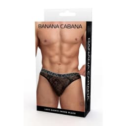 Banana Cabana Lace Nights Thong Blk, image 2