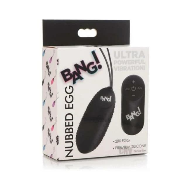 Bang 28x Nubbed Silicone Egg Black - Image 1