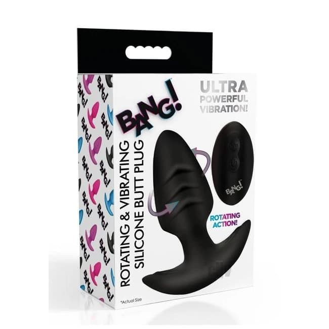 Bang Rotating Vibra Plug W/remote Blk - Image 1