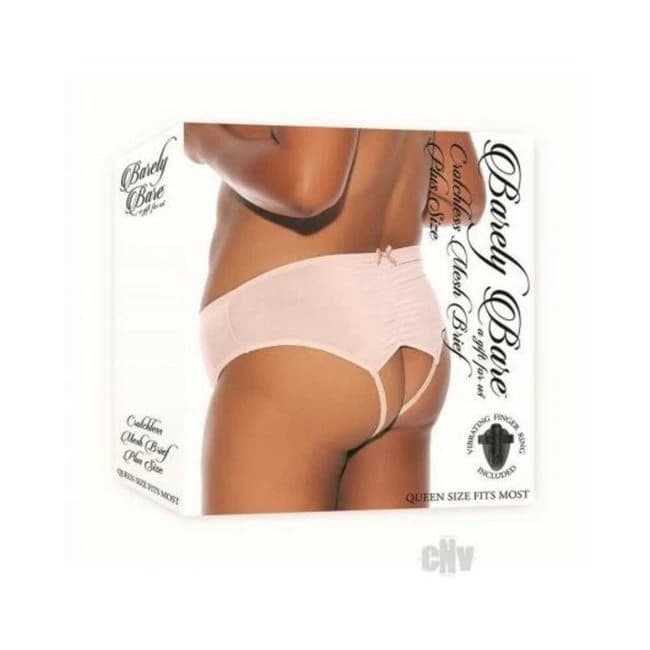 Barely B Crotchless Mesh Brief Ps Peach - Image 1