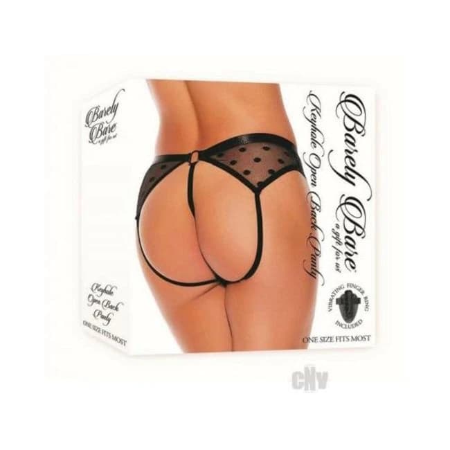 Barely B Keyhole Open Back Panty Blk Os - Image 1
