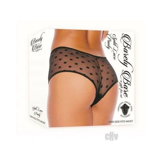 Barely B Split Lace Panty O/s Black - Image 1