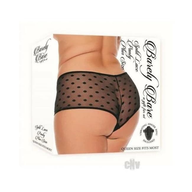 Barely B Split Lace Panty Plus Black - Image 1