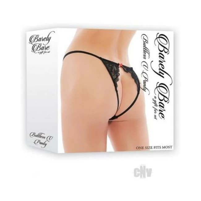 Barely Bare Buttless V Panty Black O/s - Image 1