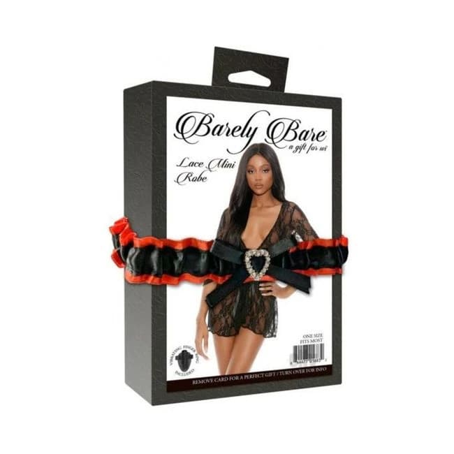 Barely Bare Lace Mini Robe Black O/s - Image 1