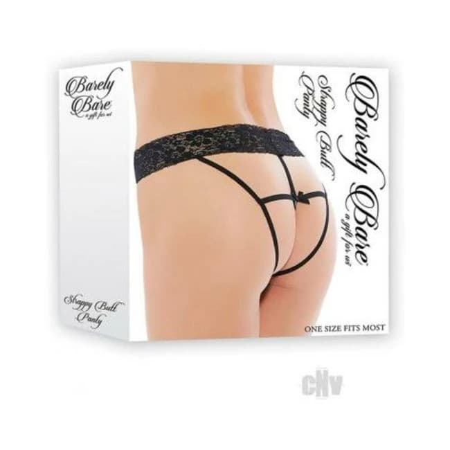 Barely Bare Strappy Butt Panty Black Os - Image 1