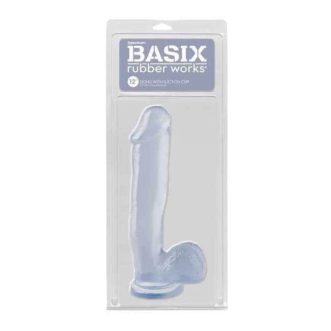 BASIX RUBBER WORKS 12IN DONG W/SUCTION CLEAR  - Image 1