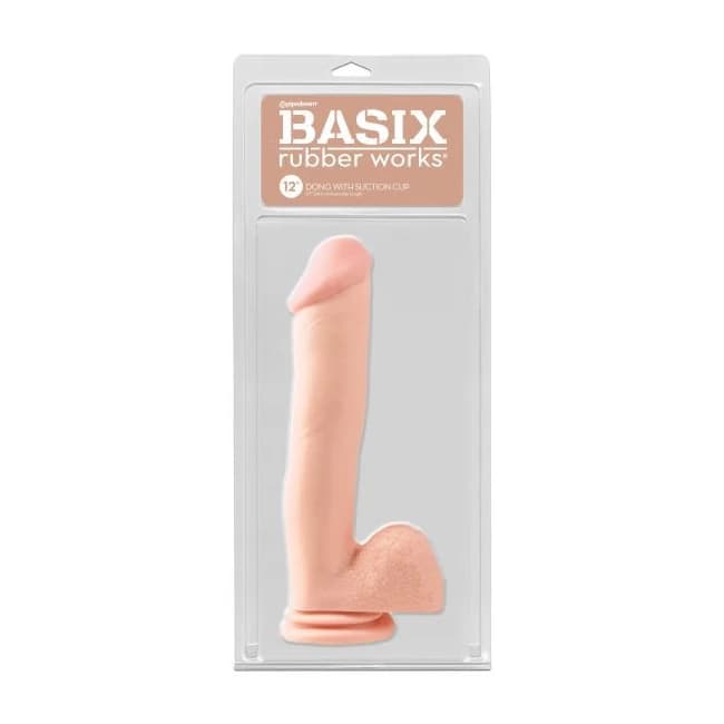 Basix Rubber Works 12in Dong W/suction Flesh - Image 1