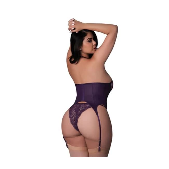 Basque & Split Panty Plum - XX-Large - Image 1