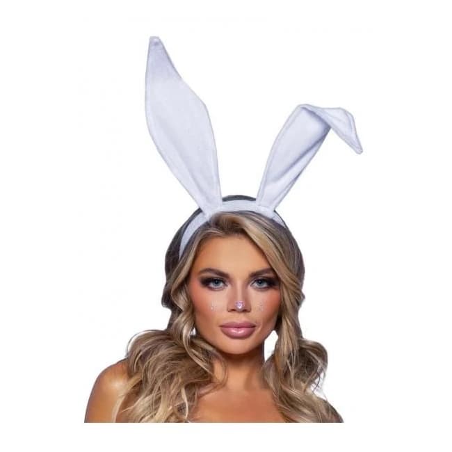 Bendable Velvet Bunny Ears O/s White - Image 1