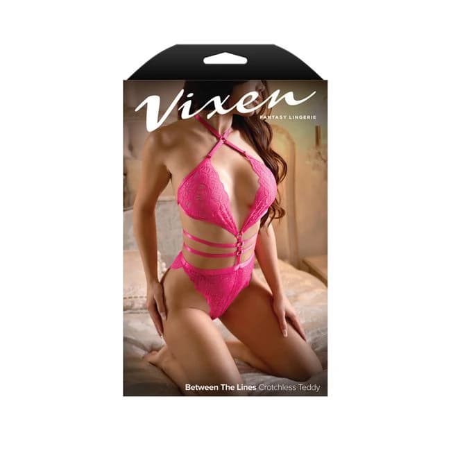 Between the Lines Crotchless Teddy L/xl - Image 1