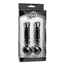 Black Bomber Nipple Clamps Ball Weights, image 3