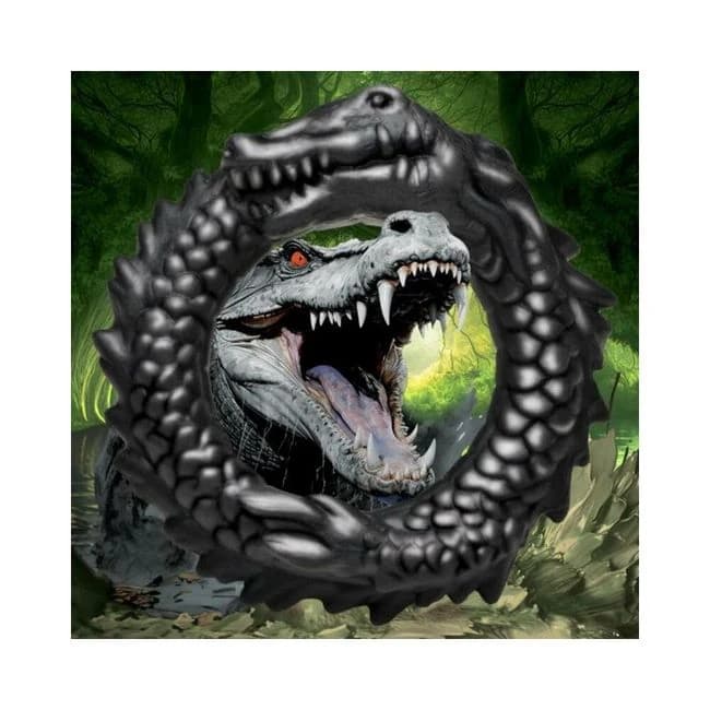 Black Caiman Silicone Cock Ring - Image 1