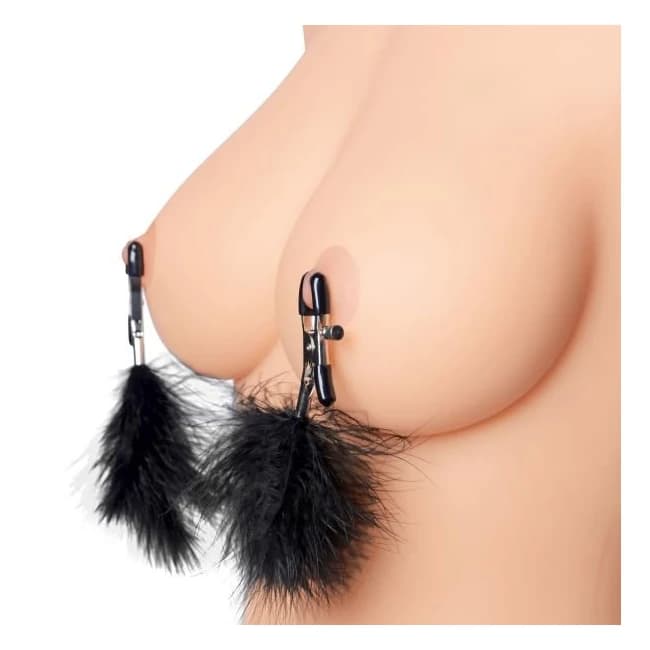 Black Feather Nipple Clamps - Image 1