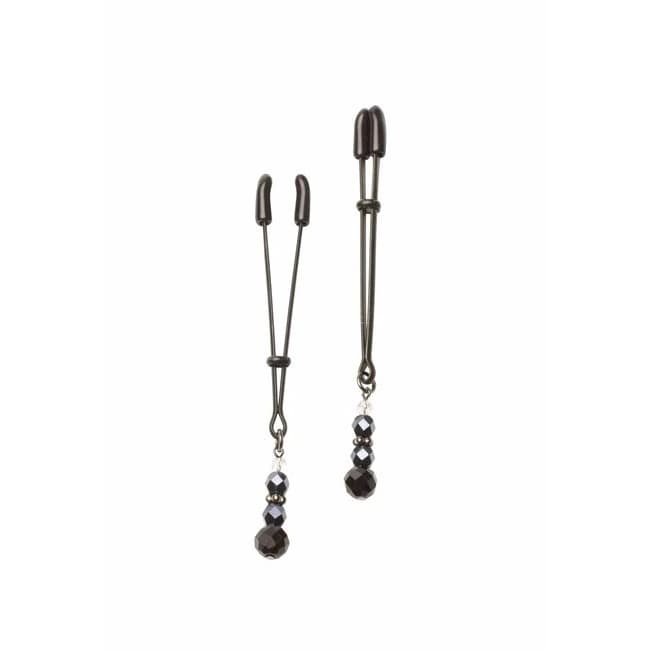 Black Tweezer Clamp Black W/beads - Image 1