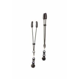 Black Tweezer Clamp Black w/ Beads, image 1