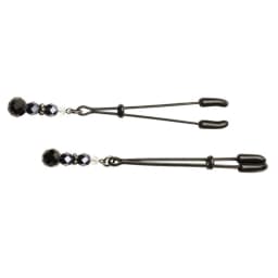 Black Tweezer Clamp Black w/ Beads, image 5