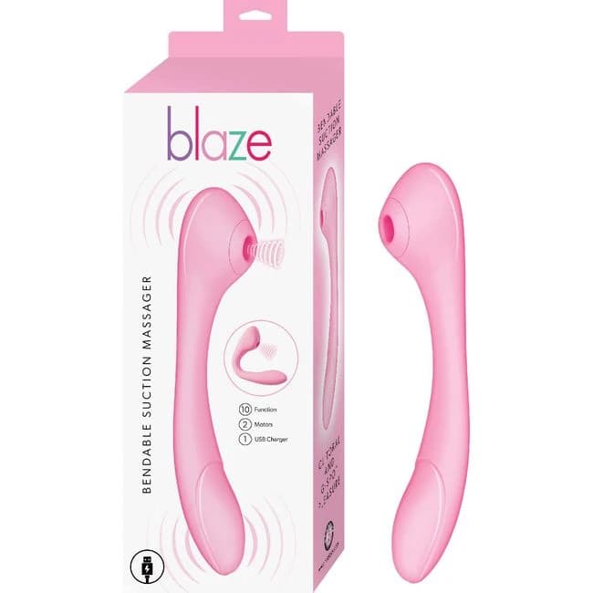 BLAZE BENDABLE SUCTION MASSAGER PINK  - Image 1