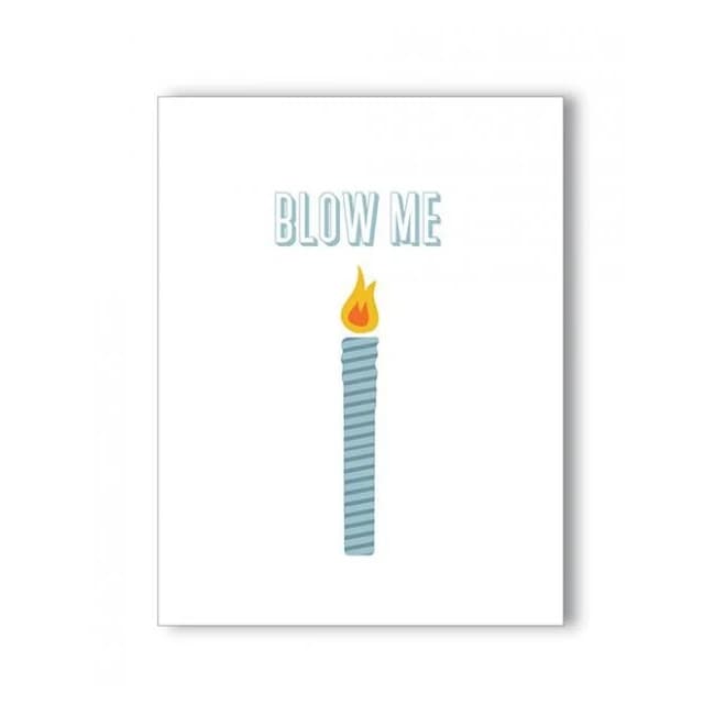 Blow Me Birthday Naughty Greeting Card - Image 1