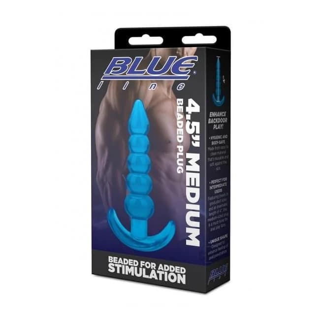 Blue Line Medium Beaded Plug 4.5 Blu - Image 1