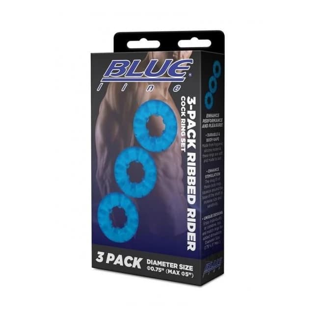 Blue Line Ribbed Rider Cring 3pk Blu - Image 1