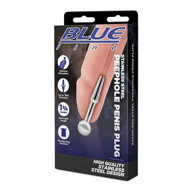 Blueline Stain Steel Peephole Penis Plug - Image 1