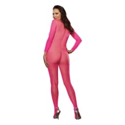 Body Stocking Neon Pink Open Crotch, image 2
