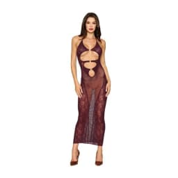 Bodystocking Gown & Shrug Cherry Lacquer O/S, image 2