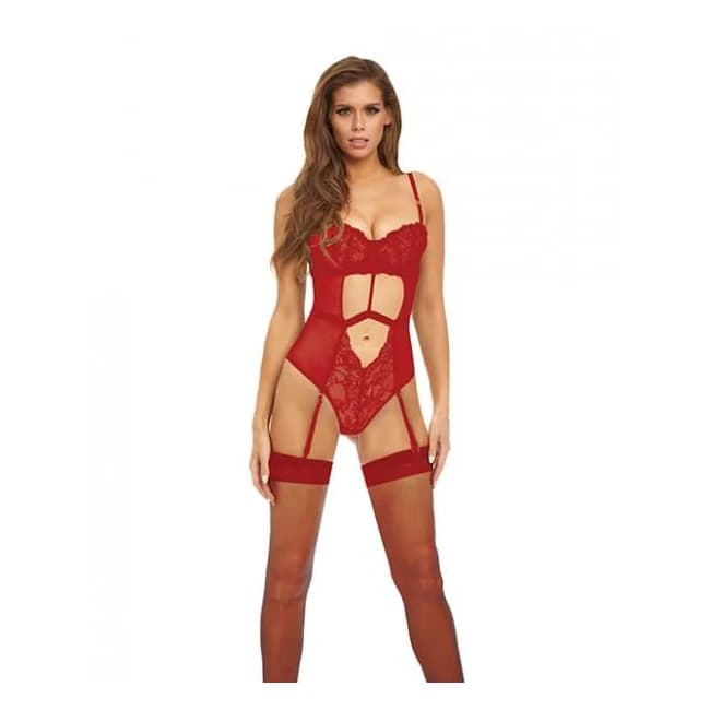 Bombshell Boudoir Strap Overlay Teddy, image 1
