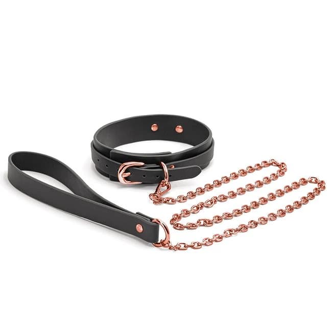 Bondage Couture Collar & Leash - Black - Image 1
