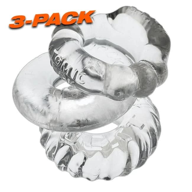 Bonemaker 3pk Cockring Set Clear (net) - Image 3