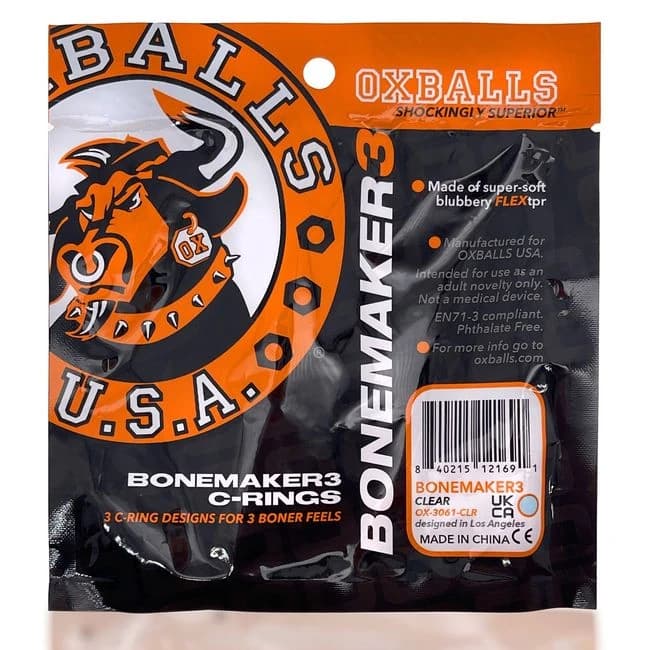 Bonemaker 3pk Cockring Set Clear (net) - Image 5