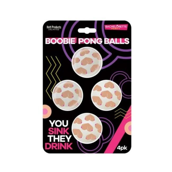 Boobie Beer Pong Balls 4-pack - Image 1
