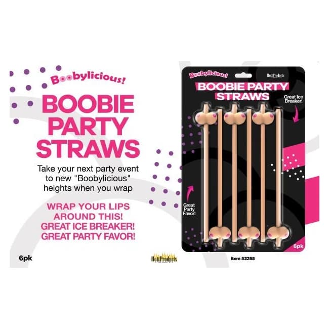Boobie Straws Flesh 6pk - Image 1