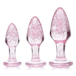 Booty Sparks Glitter Gem Anal Plug Set Pink, image 3