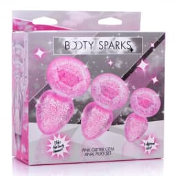 Booty Sparks Glitter Gem Anal Plug Set Pink, image 5