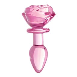 Booty Sparks Pink Rose Glass Small Anal Plug - Image 1
