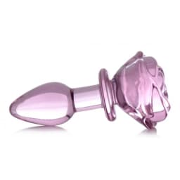 Booty Sparks Pink Rose Glass Small Anal Plug - Image 2