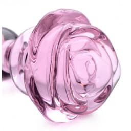 Booty Sparks Pink Rose Glass Small Anal Plug - Image 4