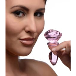 Booty Sparks Pink Rose Glass Small Anal Plug - Image 6