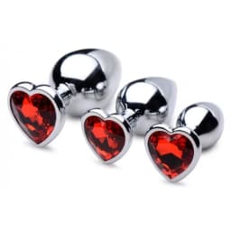 BOOTY SPARKS RED HEART GEM ANAL PLUG SET  - Image 1