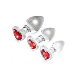 Booty Sparks Red Heart Glass Anal Plug, image 3