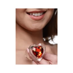 Booty Sparks Red Heart Glass Anal Plug, image 2