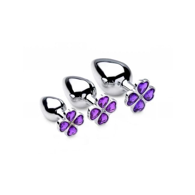 Booty Sparks Violet Flower Gem Anal Plug Set - Image 1