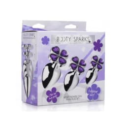 Booty Sparks Violet Flower Gem Anal Plug Set, image 4