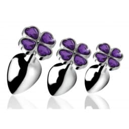Booty Sparks Violet Flower Gem Anal Plug Set, image 5