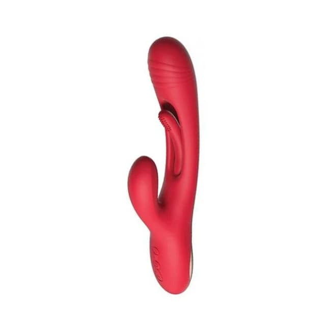 Bora-rabbit Tapping G-spot Vibrator - Red - Image 1