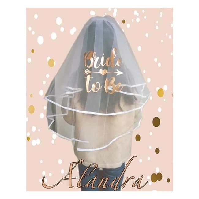 Bride to Be Luxury Veil - Rose Gold - Image 1