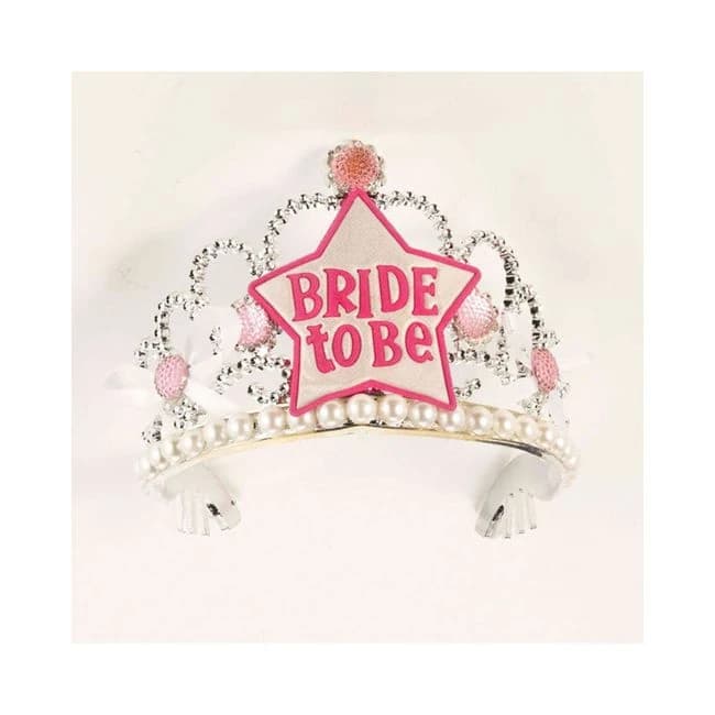 Bride to Be Star Tiara-wht/pink - Image 1