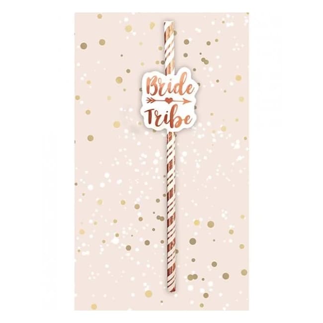 Bride Tribe Straws - Rose Gold Pack of 6 - Image 1